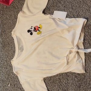 Mickey Mouse tie knot shirt